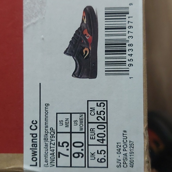 Vans Lowland Cc Lenticular Black Persimmon Orange Men Size 7.5, Women Size 9 - Picture 2 of 6